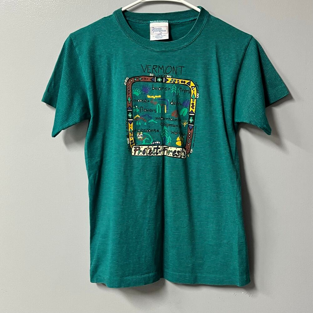 vtg vermont protect our forests carol hagen‎ design 90s size large cotton poly